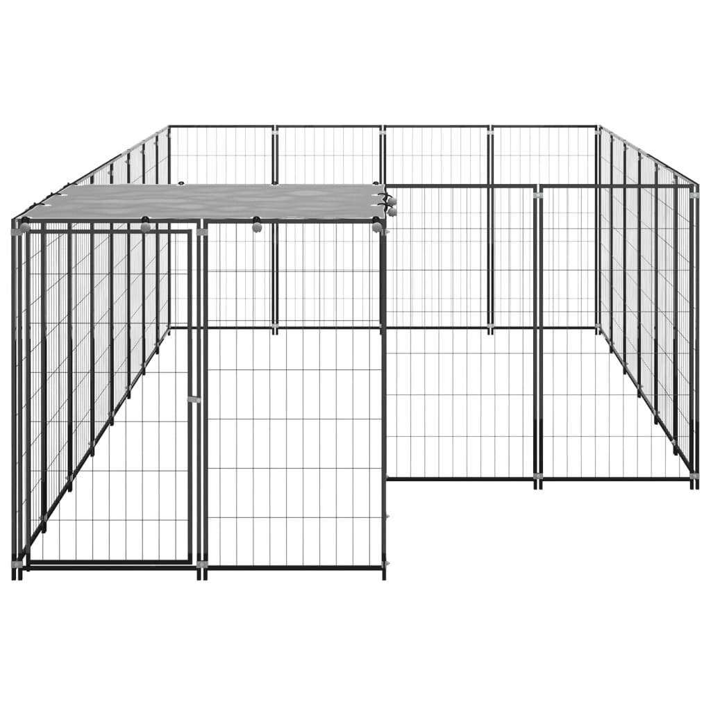 VidaXL Hondenkennel 8,47 m² staal zwart