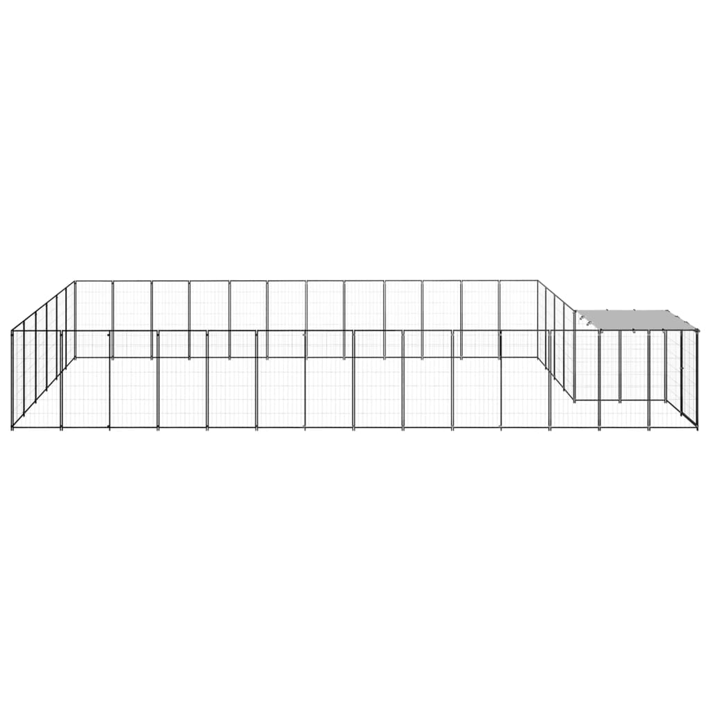 VidaXL Hondenkennel 22,99 m² staal zwart