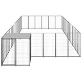 VidaXL Hondenkennel 26,62 m² staal zwart