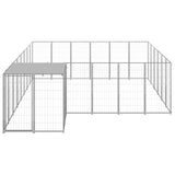 VidaXL Hondenkennel 12,1 m² staal zilverkleurig