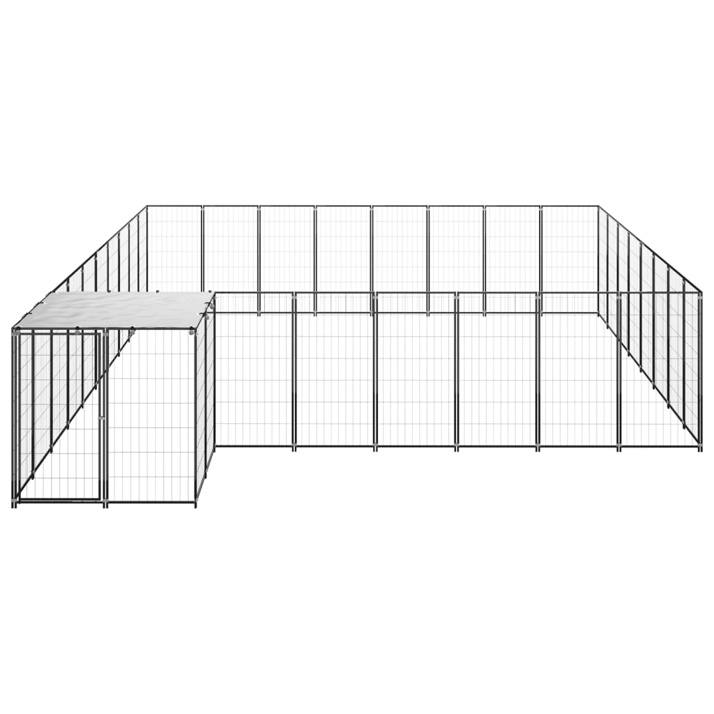 VidaXL Hondenkennel 20,57 m² staal zwart