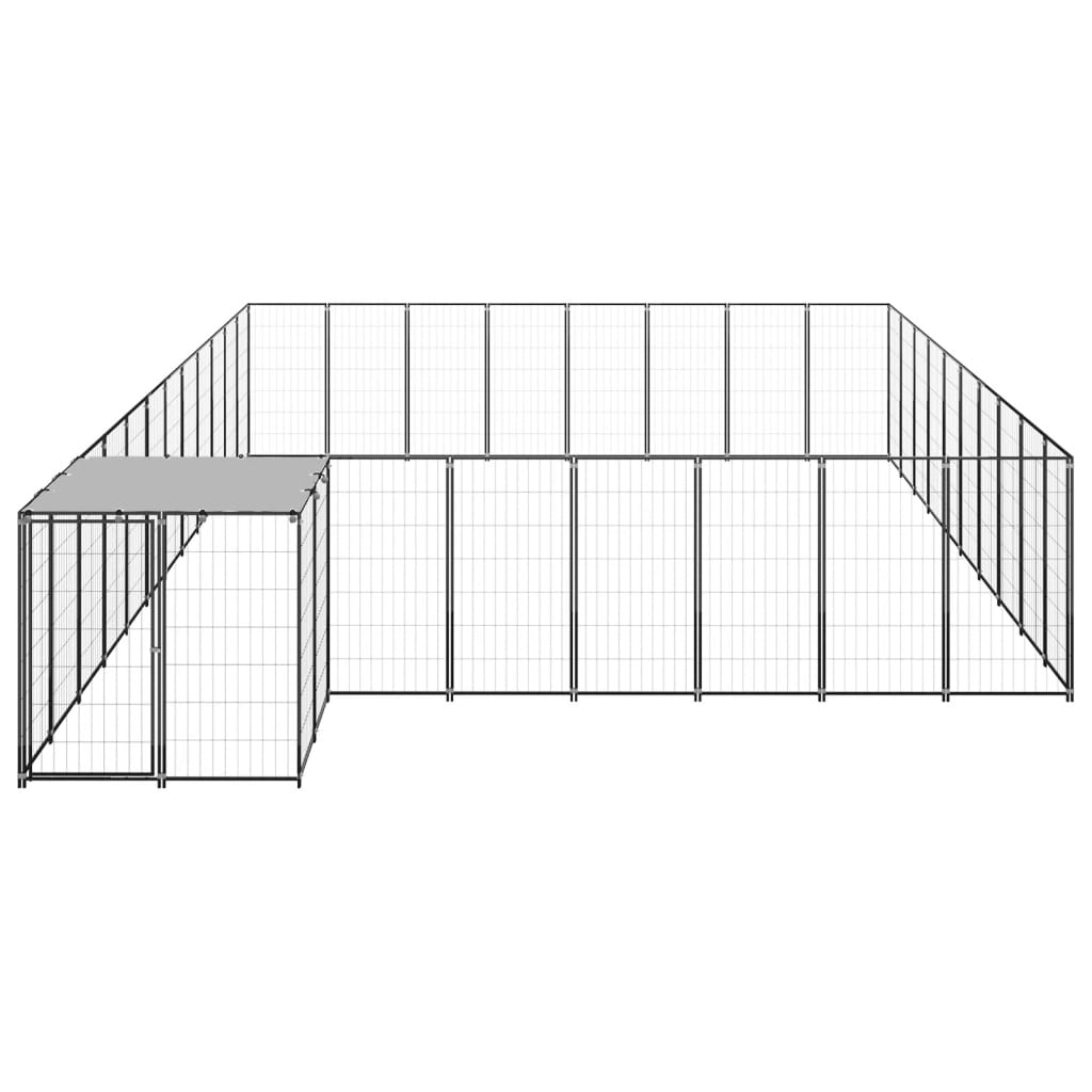 VidaXL Hondenkennel 25,41 m² staal zwart