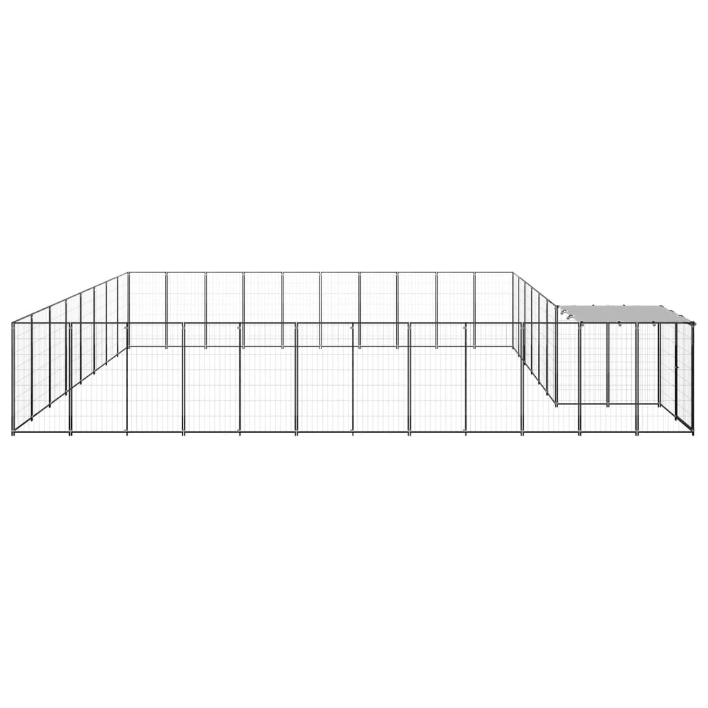 VidaXL Hondenkennel 25,41 m² staal zwart