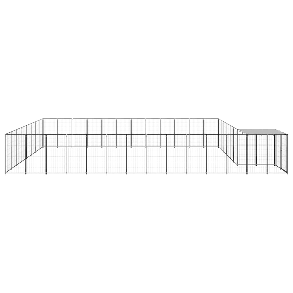 VidaXL Hondenkennel 30,25 m² staal zwart