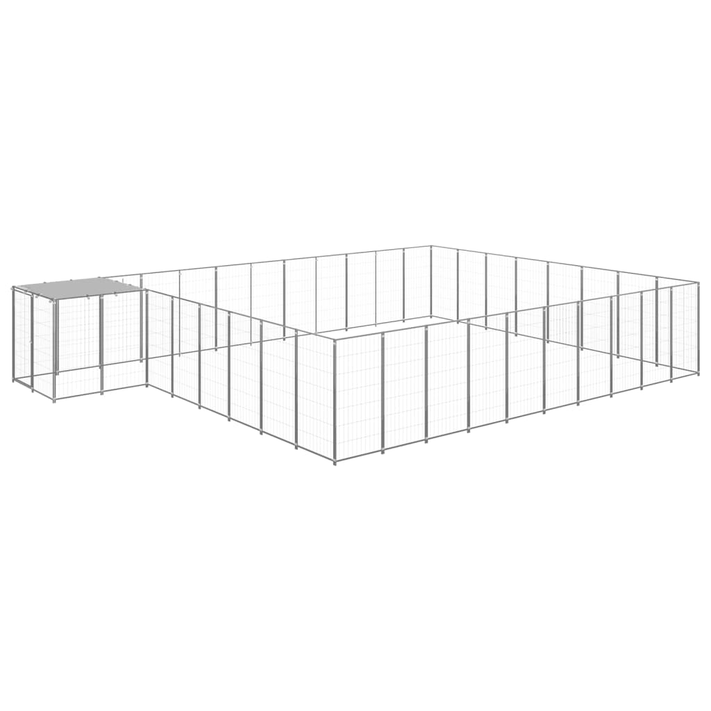 VidaXL Hondenkennel 25,41 m² staal zilverkleurig