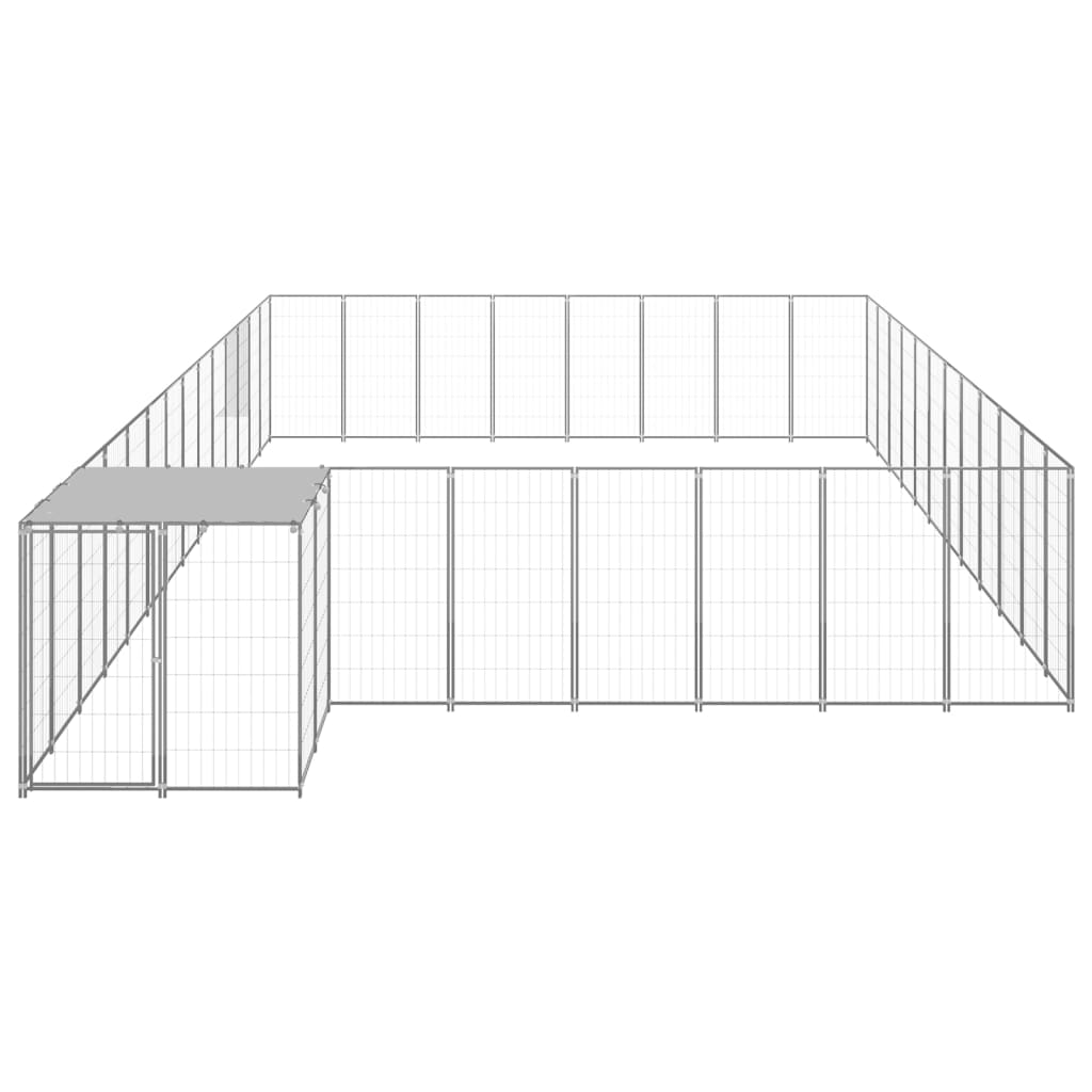 VidaXL Hondenkennel 30,25 m² staal zilverkleurig