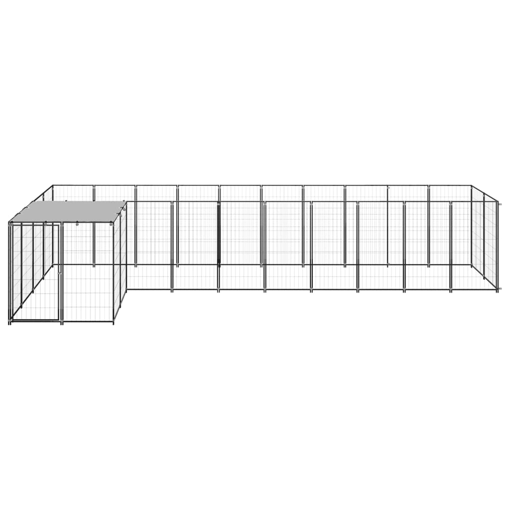 VidaXL Hondenkennel 7,26 m² staal zwart