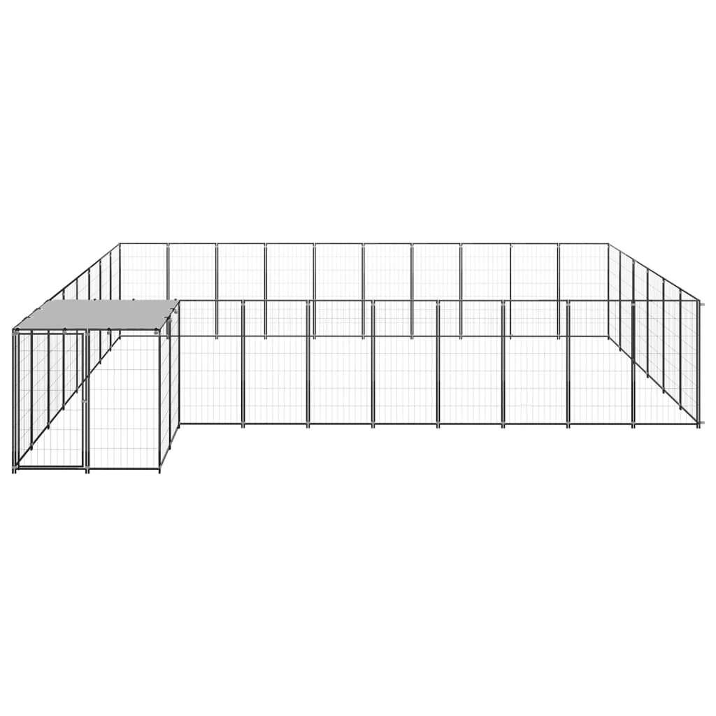 VidaXL Hondenkennel 19,36 m² staal zwart