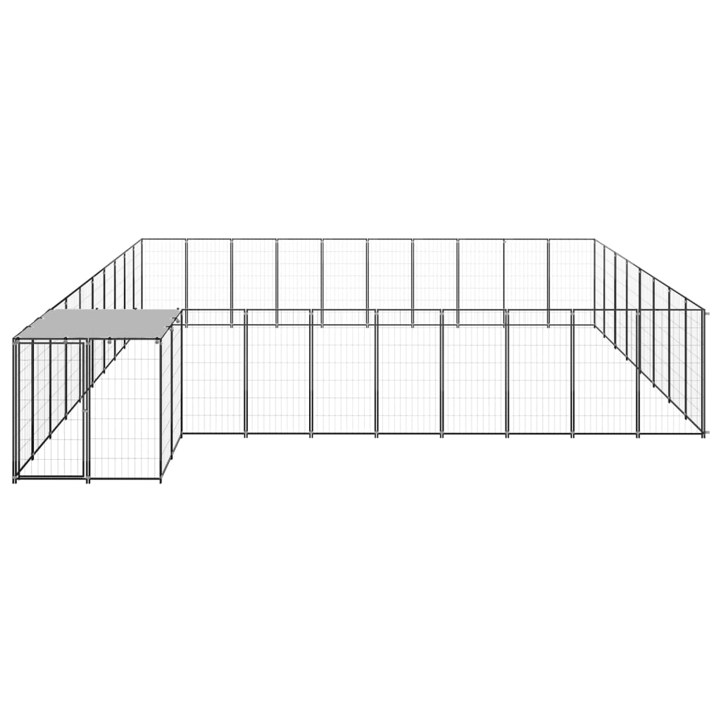 VidaXL Hondenkennel 25,41 m² staal zwart