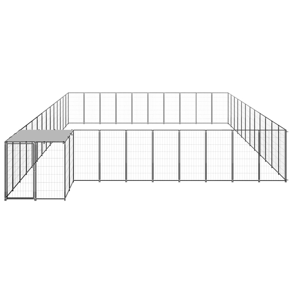 VidaXL Hondenkennel 37,51 m² staal zwart