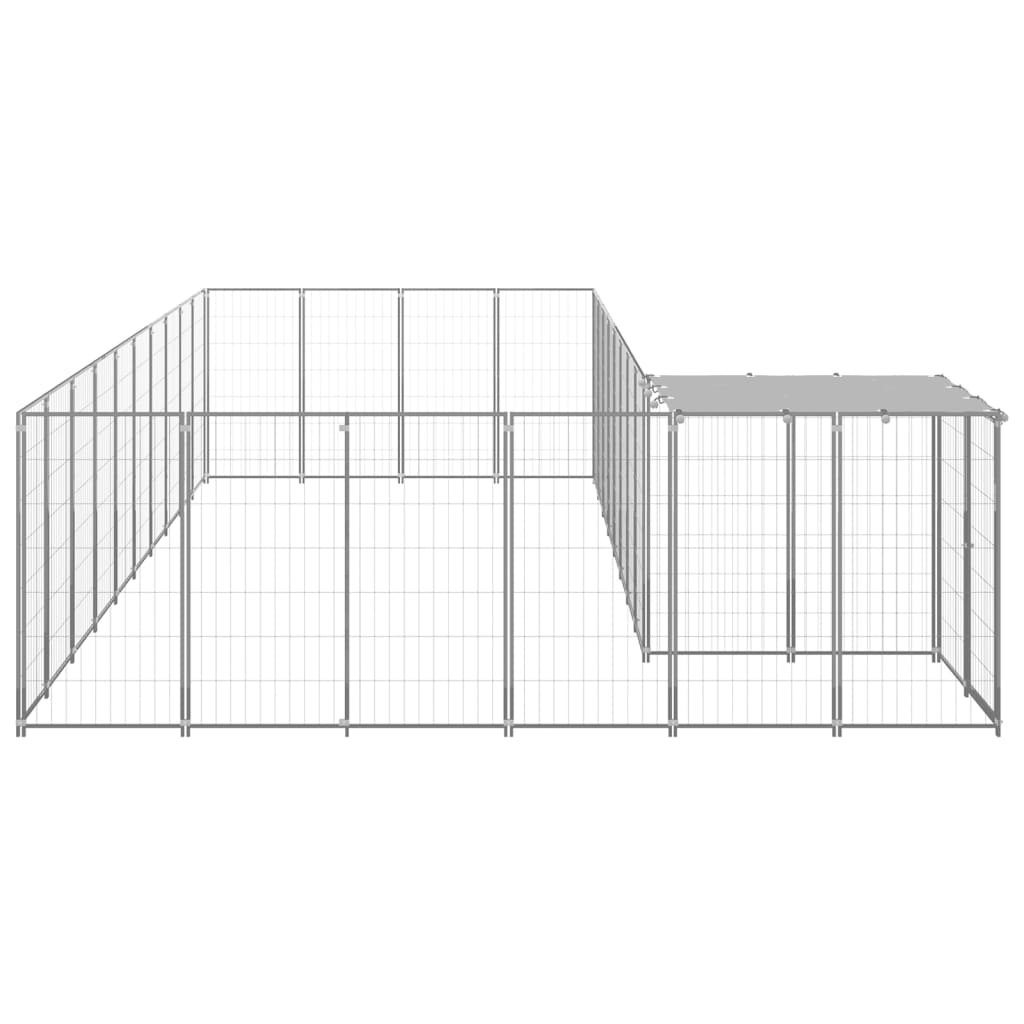 VidaXL Hondenkennel 19,36 m² staal zilverkleurig