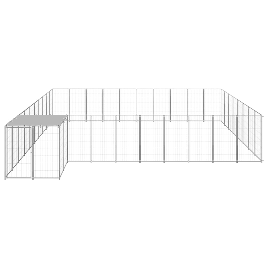 VidaXL Hondenkennel 25,41 m² staal zilverkleurig