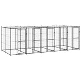 VidaXL Hondenkennel met dak 12,1 m² staal