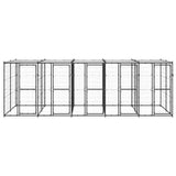 VidaXL Hondenkennel met dak 12,1 m² staal