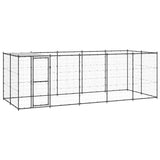 VidaXL Hondenkennel met dak 12,1 m² staal