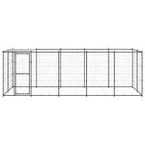 VidaXL Hondenkennel met dak 12,1 m² staal