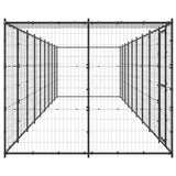 VidaXL Hondenkennel met dak 21,78 m² staal