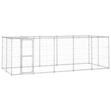 VidaXL Hondenkennel met dak 12,1 m² gegalvaniseerd staal