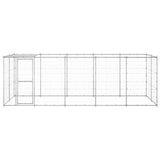 VidaXL Hondenkennel met dak 12,1 m² gegalvaniseerd staal