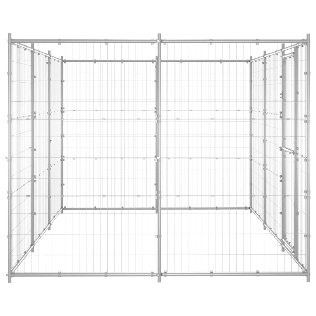 VidaXL Hondenkennel 7,26 m² gegalvaniseerd staal