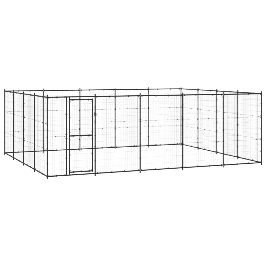 VidaXL Hondenkennel 24,2 m² staal