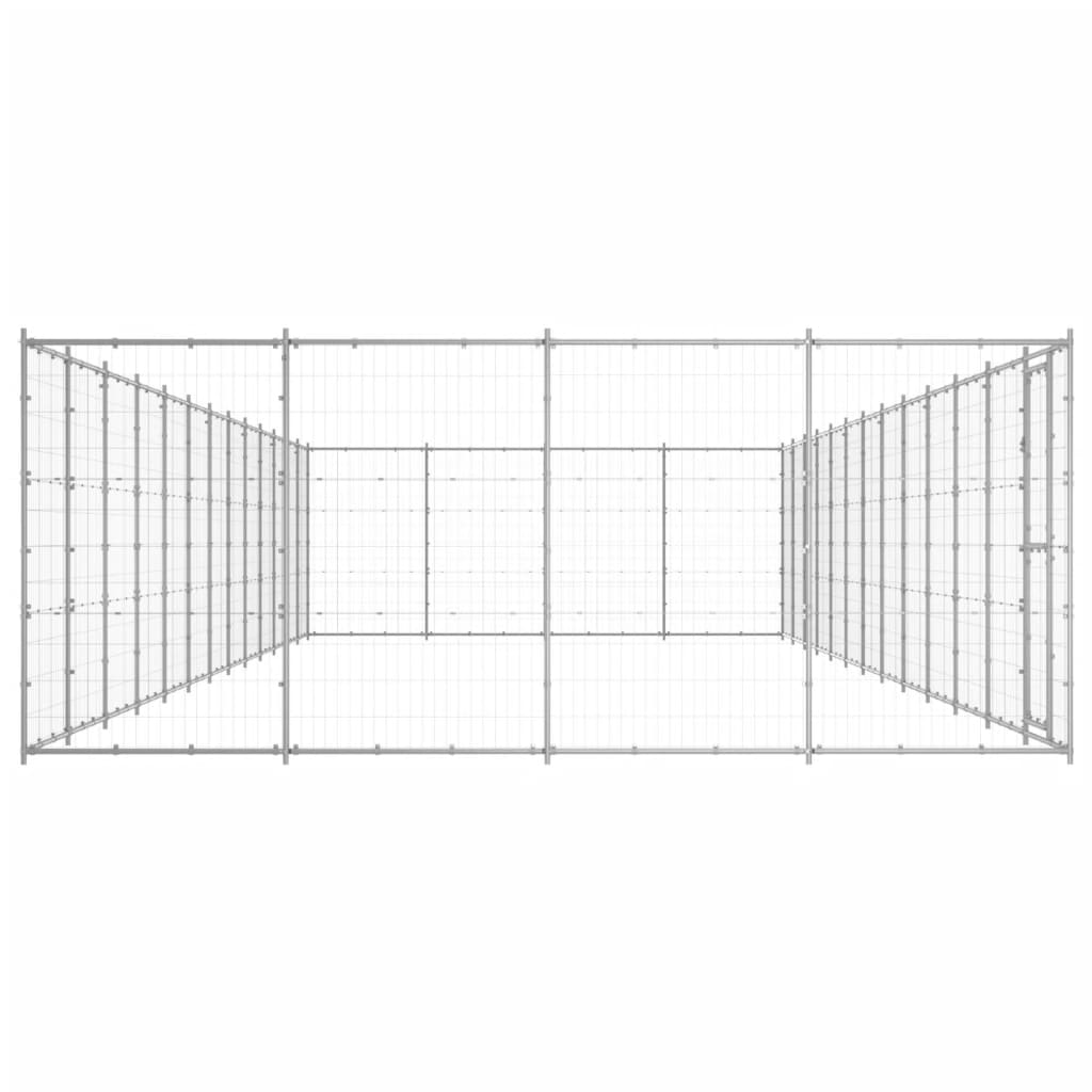 VidaXL Hondenkennel 53,24 m² gegalvaniseerd staal