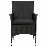 Vidaxl tuinstoelen 4 st met kussens poly rattan zwart