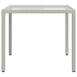 Vidaxl tuintafel 90x90x75 cm gehard glas en poly rattan wit