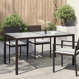 Vidaxl tuintafel 150x90x75 cm gehard glas en poly rattan bruin