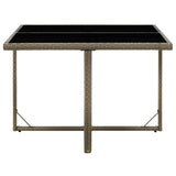 Vidaxl tuintafel 109x107x74 cm poly rattan en glas grijs