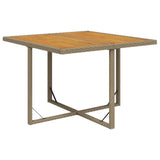 Vidaxl tuintafel 109x107x74 cm poly rattan en massief acaciahout beige