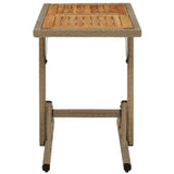 Vidaxl tuintafel massief acaciahout en poly rattan beige