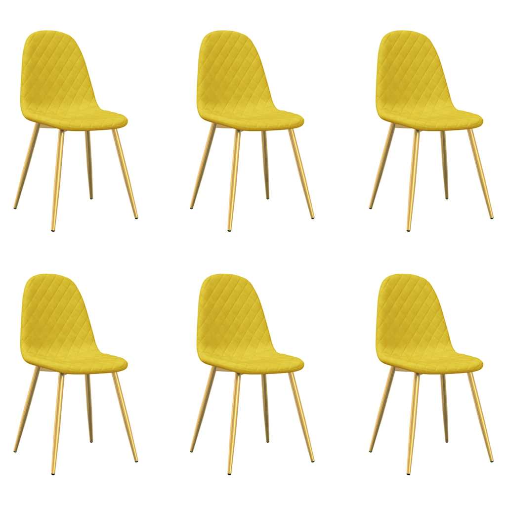 Vidaxl eetkamerstoelen 6 st fluweel mosterdgeel