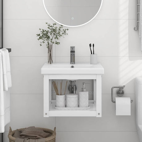 Vidaxl wastafelframe wandgemonteerd 40x38x31 cm ijzer wit