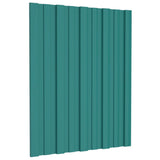 VidaXL Dakpanelen 12 st 60x45 cm gegalvaniseerd staal groen