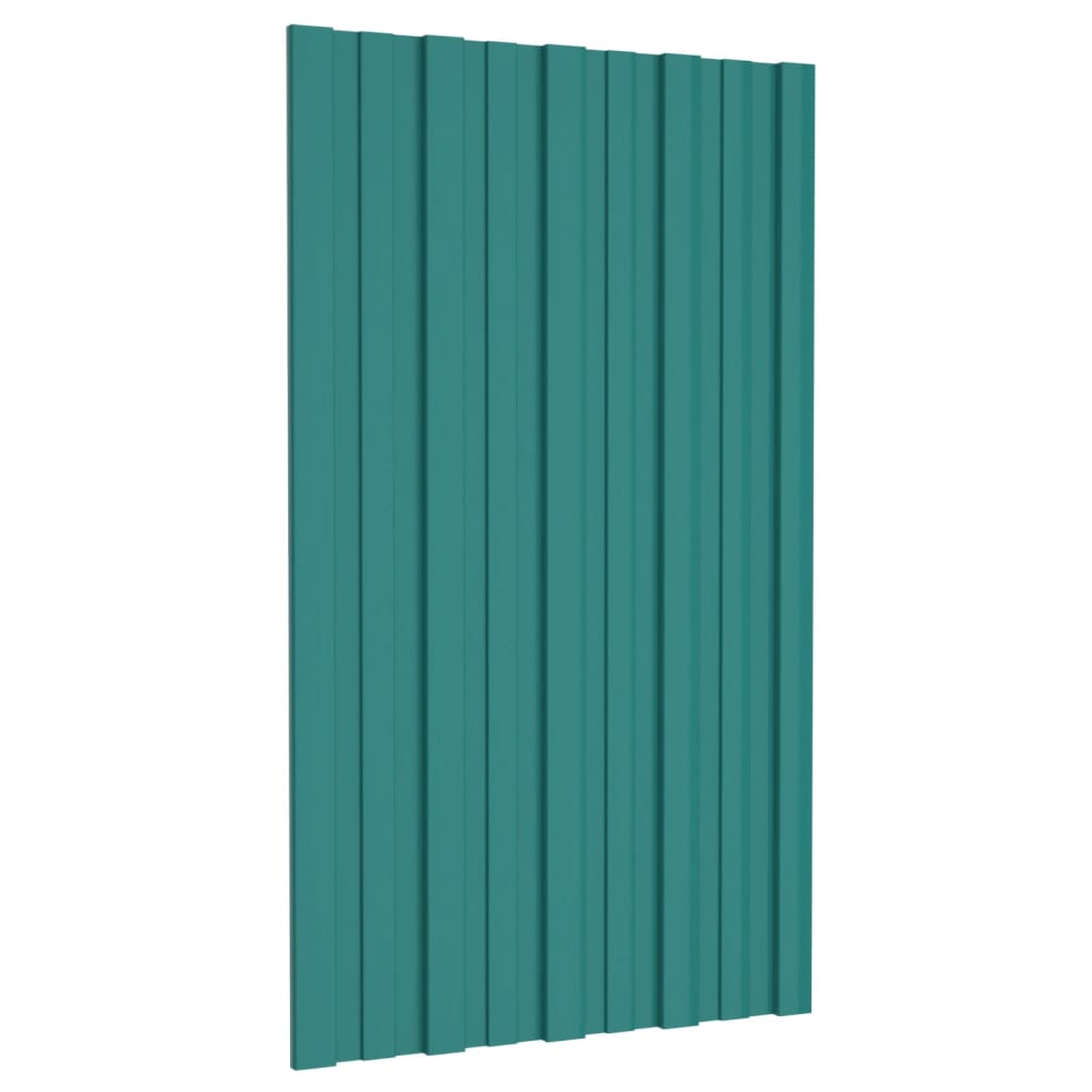 VidaXL Dakpanelen 36 st 80x45 cm gegalvaniseerd staal groen