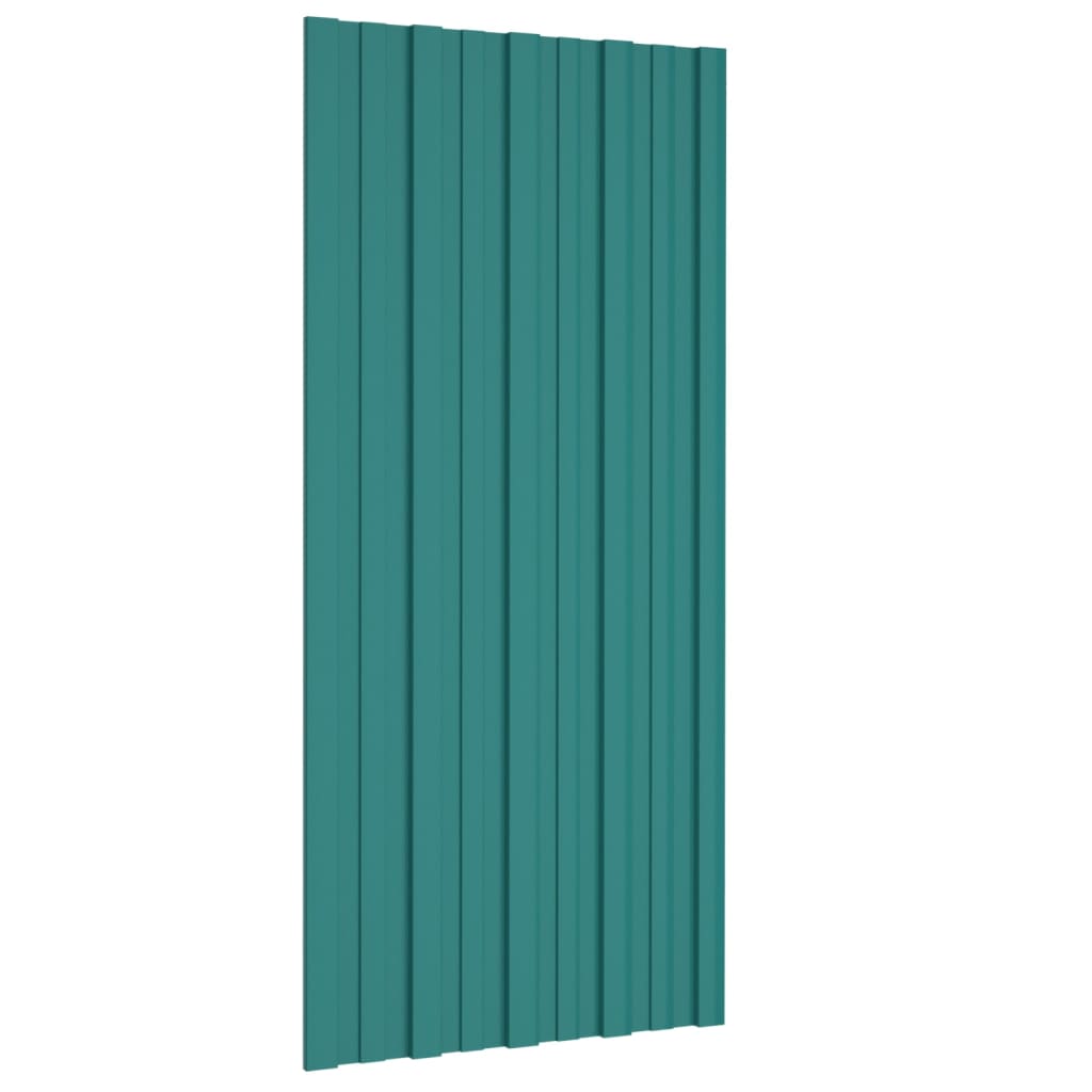 VidaXL Dakpanelen 12 st 100x45 cm gegalvaniseerd staal groen