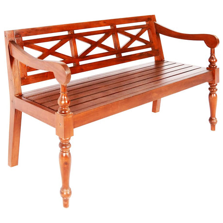 Vidaxl bank batavia 123 cm massief mahoniehout donkerbruin