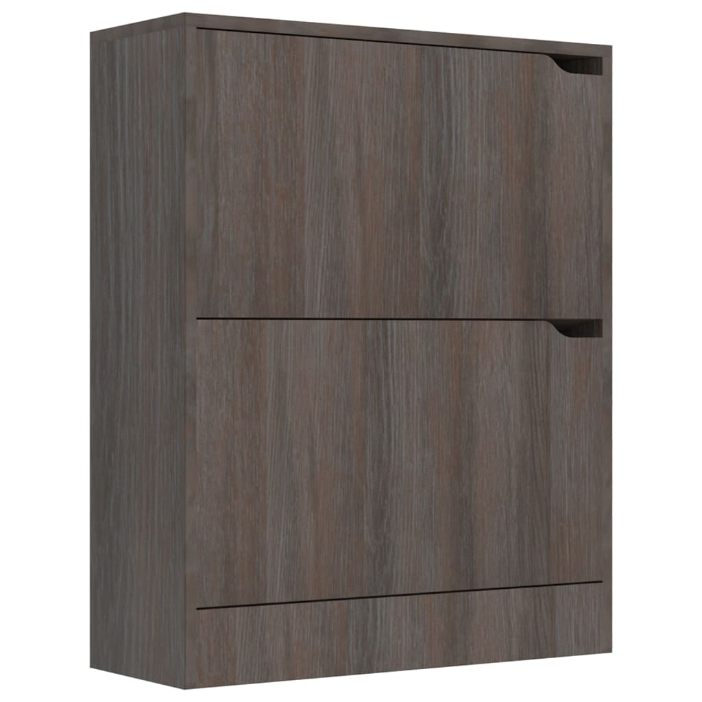 Vidaxl schoenenkast 2 deuren 59x24x74 cm bewerkt hout sonoma eiken