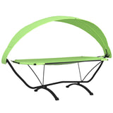 Vidaxl loungebed met luifel staal en oxford stof groen