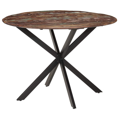 Vidaxl eettafel ø110x78 cm massief gerecycled hout en staal