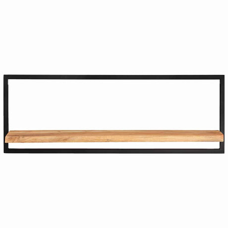 Vidaxl wandschappen 2 st 100x24x35 cm massief acaciahout en staal