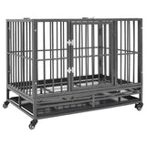 Vidaxl hondenbench met wielen 92x62x76 cm staal