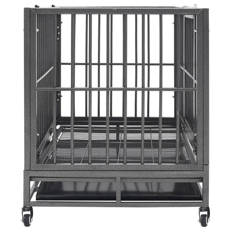 Vidaxl hondenbench met wielen 92x62x76 cm staal
