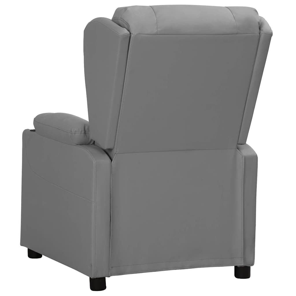Vidaxl fauteuil verstelbaar kunstleer grijs