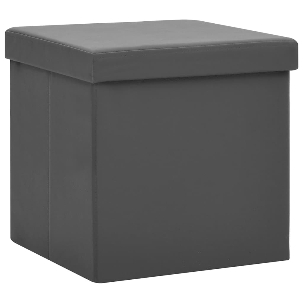 Vidaxl opbergkruk inklapbaar pvc grijs