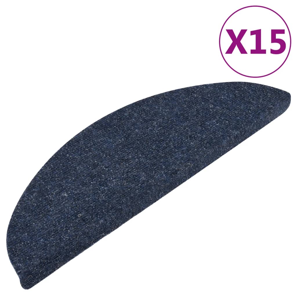 Vidaxl trapmatten zelfklevend 15 st 56x17x3 cm blauw