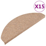 Vidaxl trapmatten zelfklevend 15 st 65x22,5x3,5 cm beige