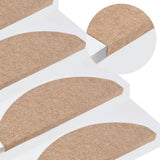 Vidaxl trapmatten zelfklevend 15 st 65x22,5x3,5 cm beige