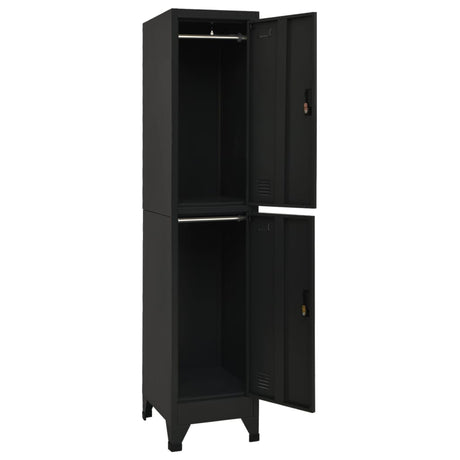 Vidaxl lockerkast 38x45x180 cm staal zwart